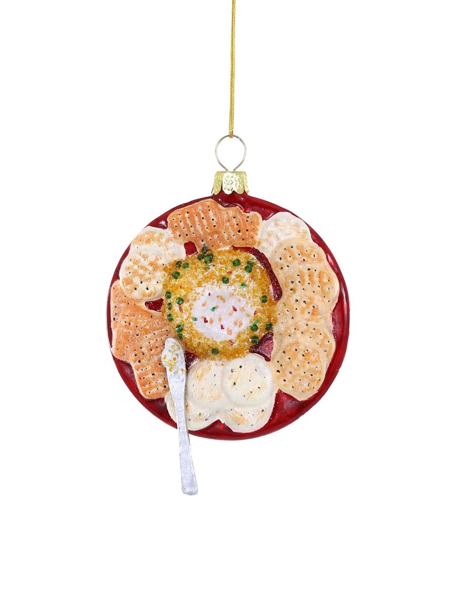 Cody Foster & Co Holiday Cheese Ball Glass Ornament - Multi