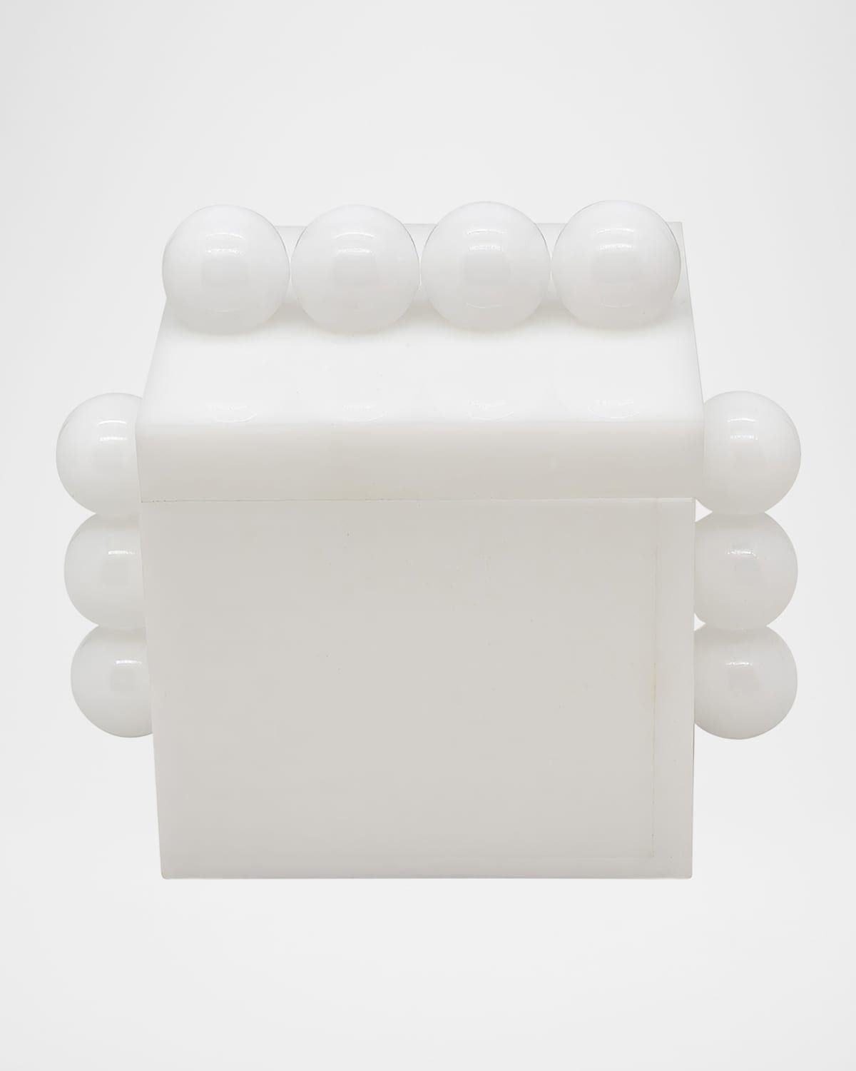White Lucite Box with Bubbles