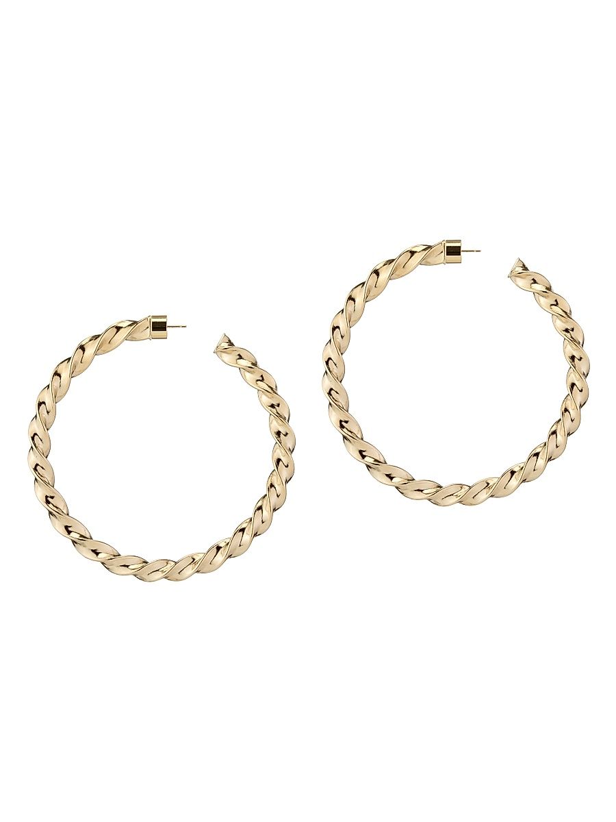 Women's Karla 10K-Gold-Plated Twisted Hoop Earrings - Yellow Gold