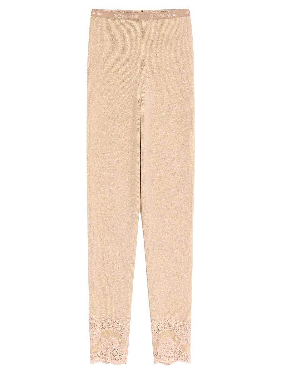 Women's Cashmere Leggings - Alabaster - Size Medium