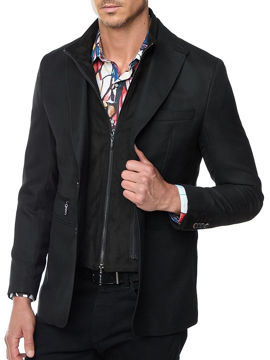 Men's Jetset Wool-Blend Single-Breasted Blazer - Black - Size 48