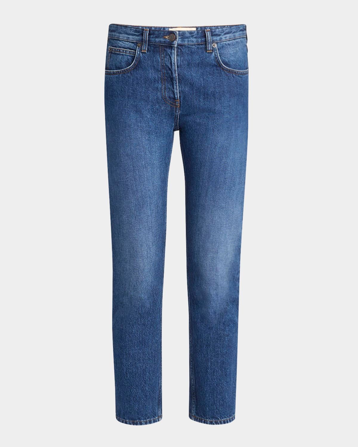 Riaco Mid-Rise Straight-Leg Ankle Jeans