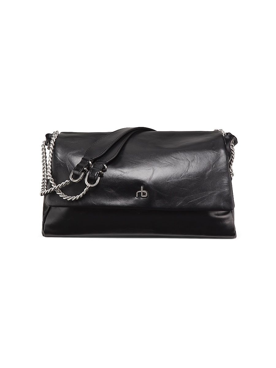 Women's Chelsea Large Leather Shoulder Bag - Black