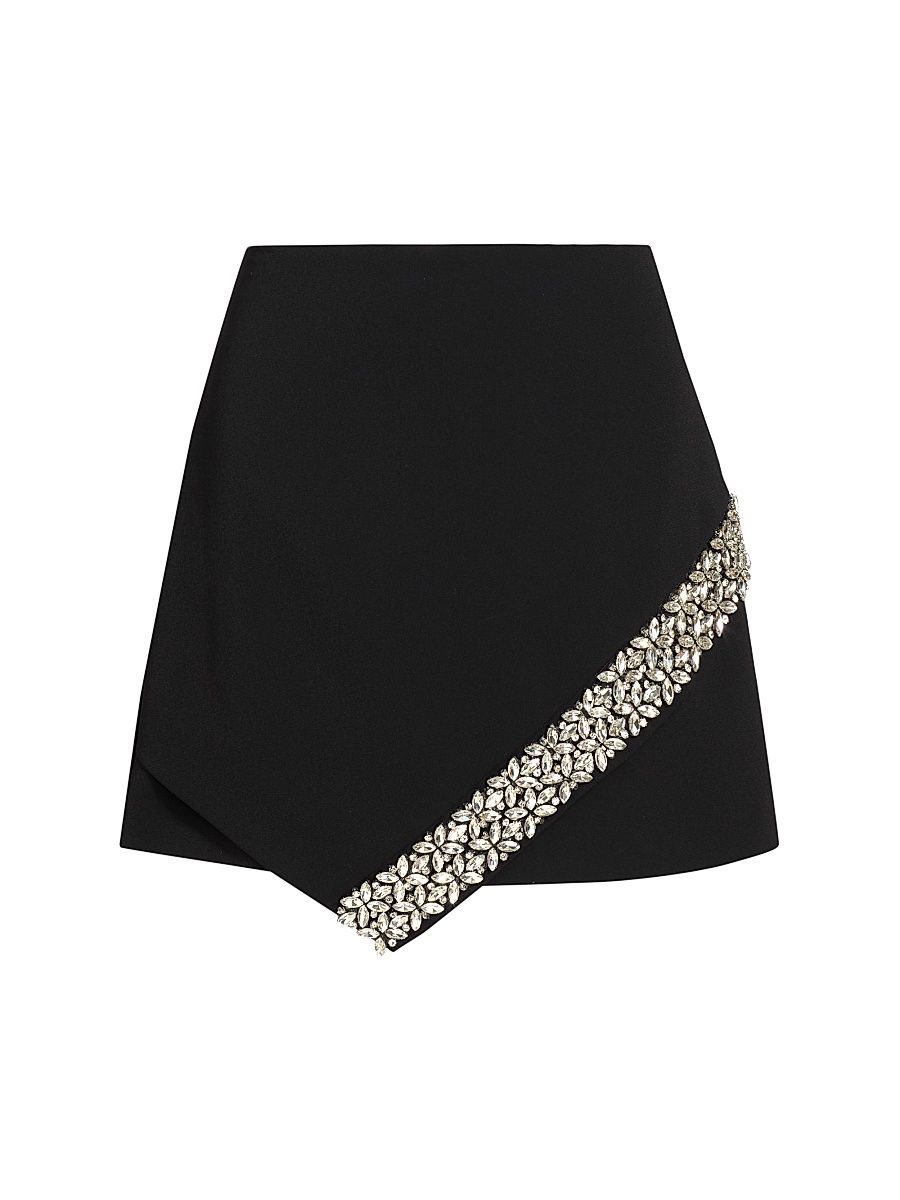 Women's Ramona Embellished Crepe Miniskirt - Black - Size 4