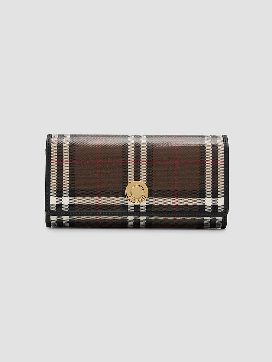 Women's Halton Check Cotton Wallet - Chocolate Brown