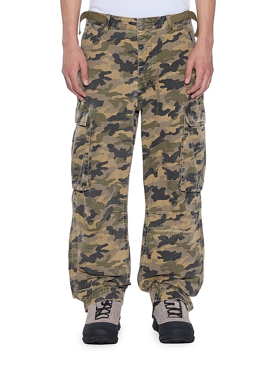 Men's Troop Camouflage Cargo Pants - Green - Size 40