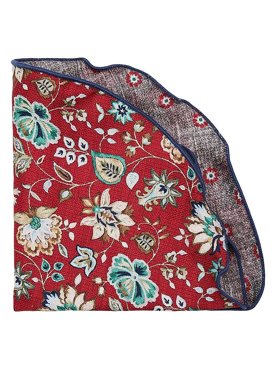 Men's Silk Reversible Pocket Circle - Red