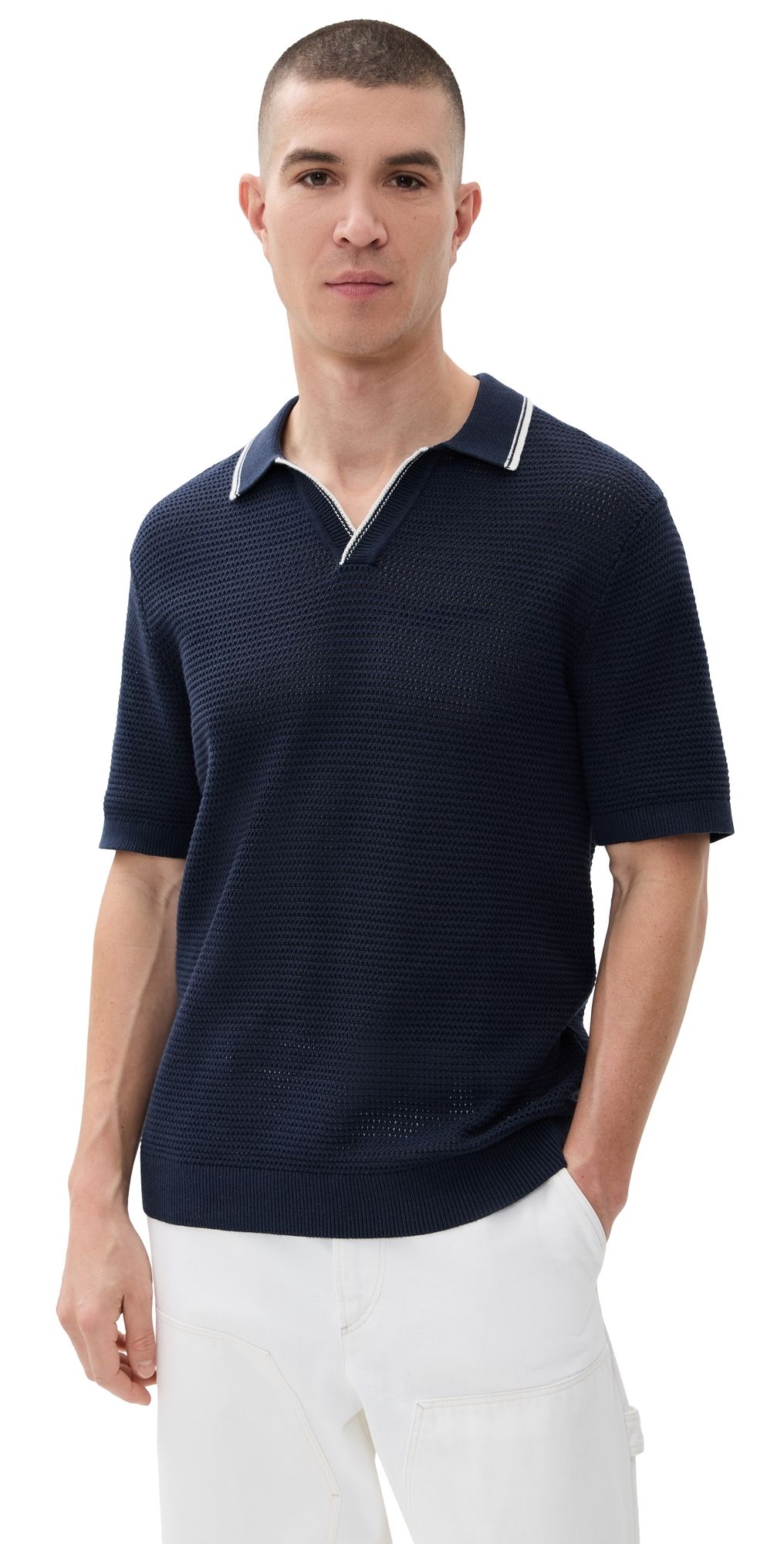 Madewell Tipped Johnny Collar Polo Ink XXL