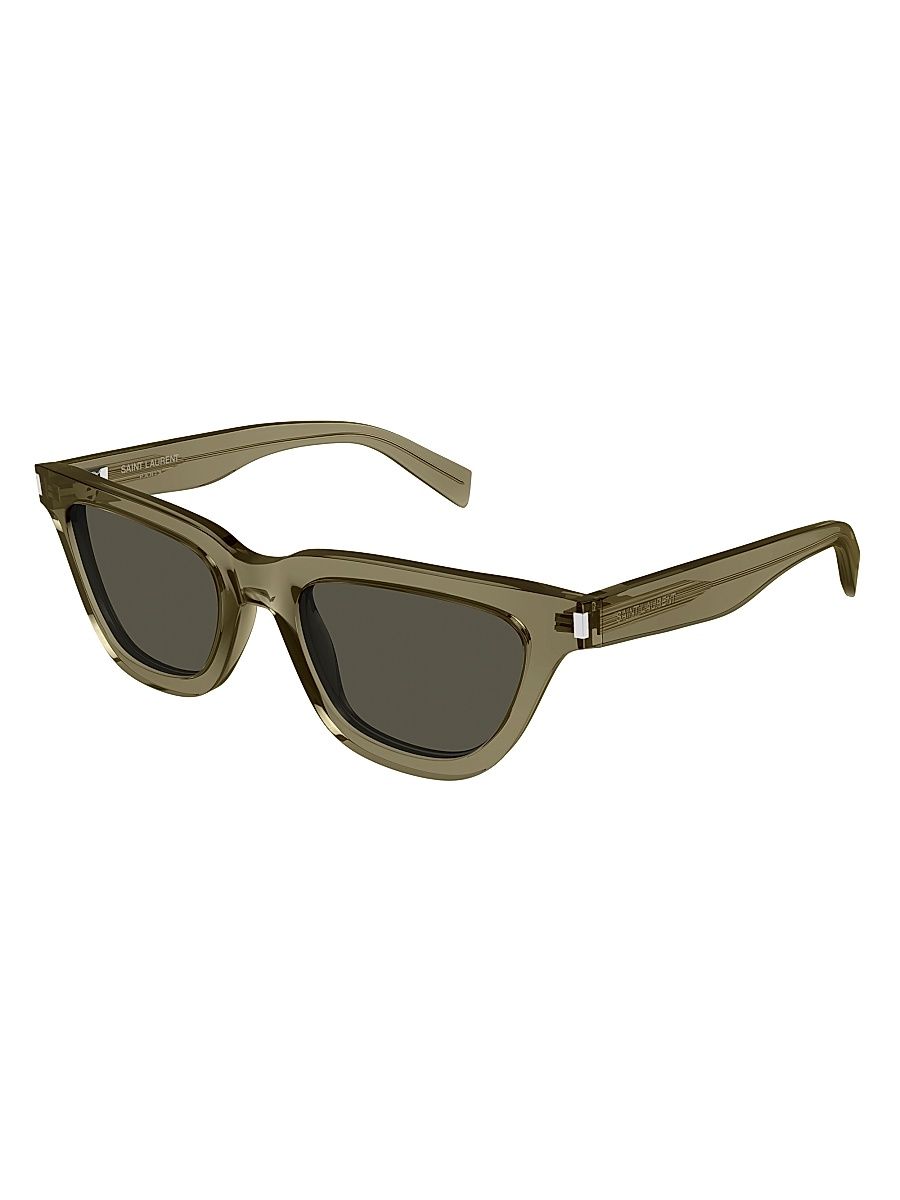 Women's Fashion Show Inspired 53MM Cat-Eye Sunglasses - Transparent Olive Green