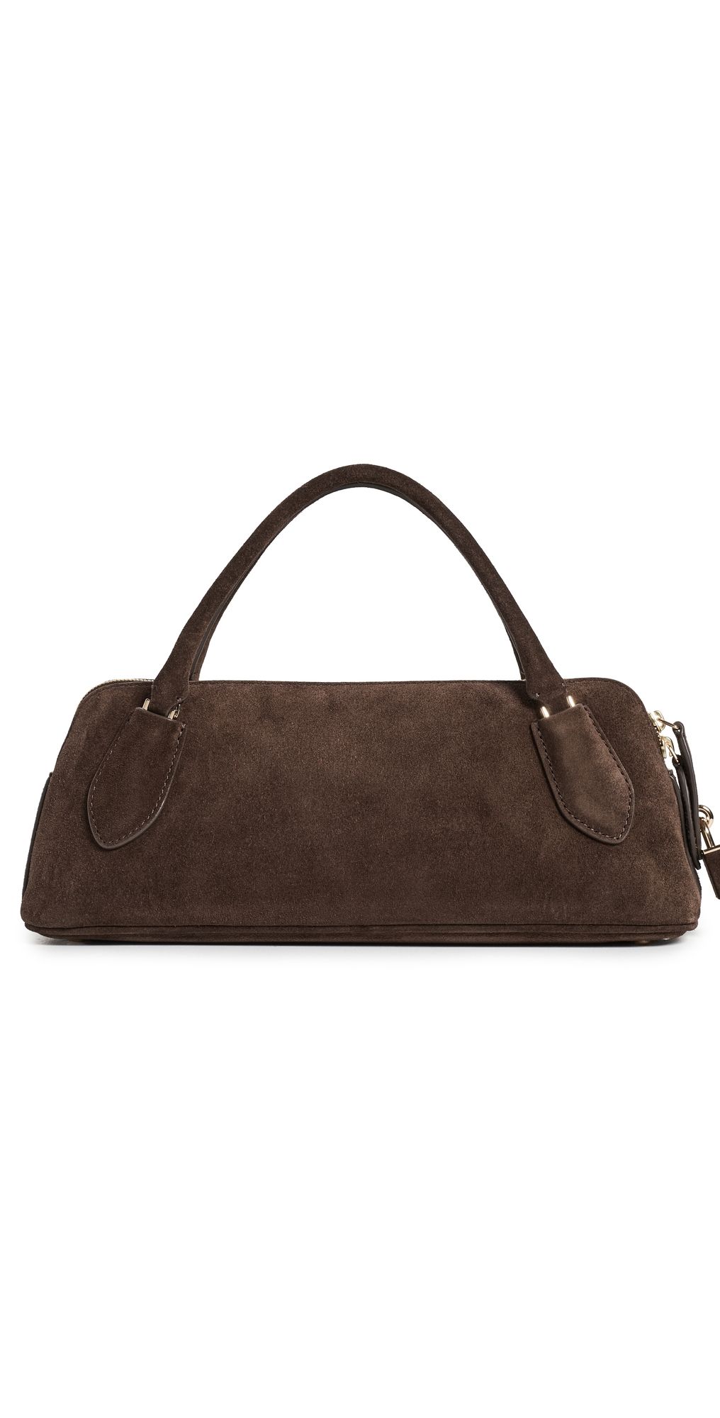 Tory Burch Lock Suede Top Handle Shoulder Bag Dark Cocoa One Size