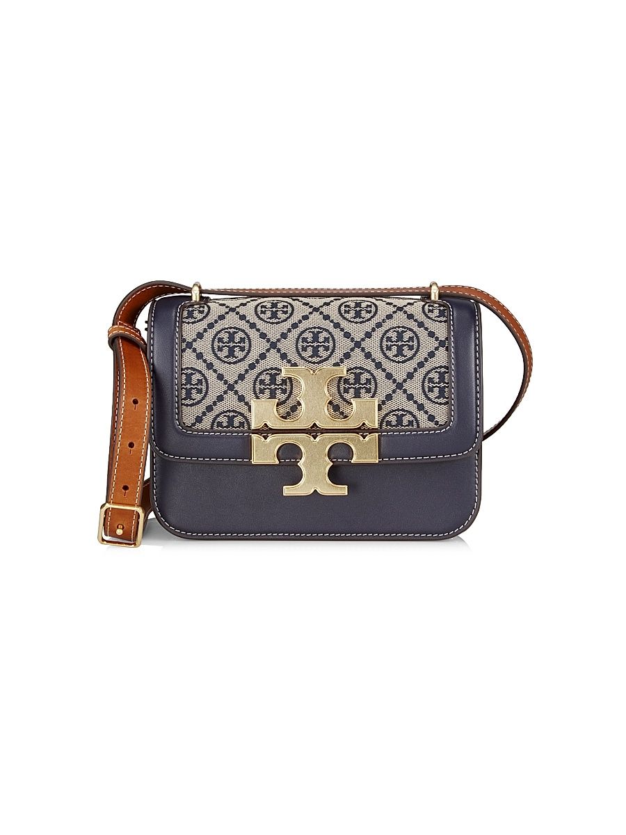 Women's Small Eleanor T Monogram Crossbody Bag - Tory Navy