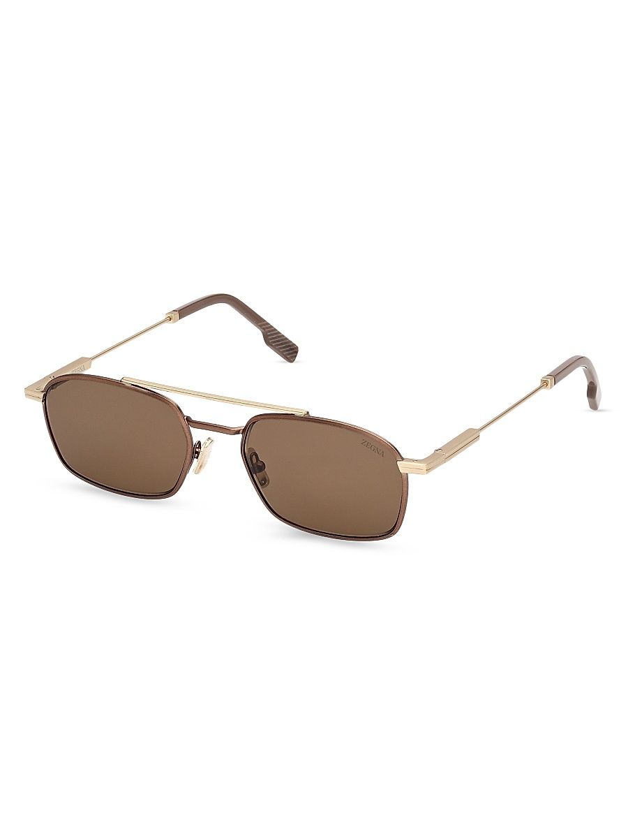 Men's 54MM Aviator Sunglasses - Brown