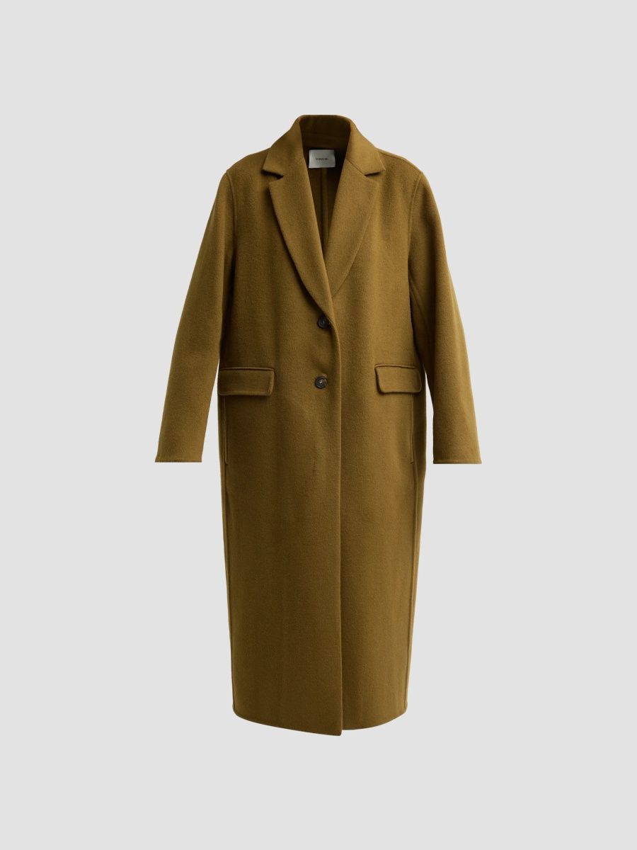 Vince Women's Wool-Cashmere Longline Coat - Moss Ochre - Size XXS