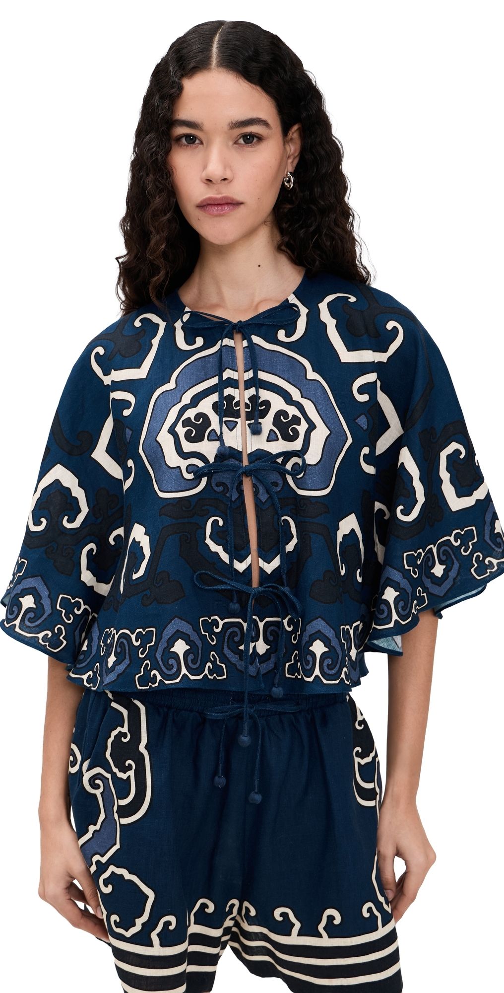 Sea Blaise Print Top Navy M