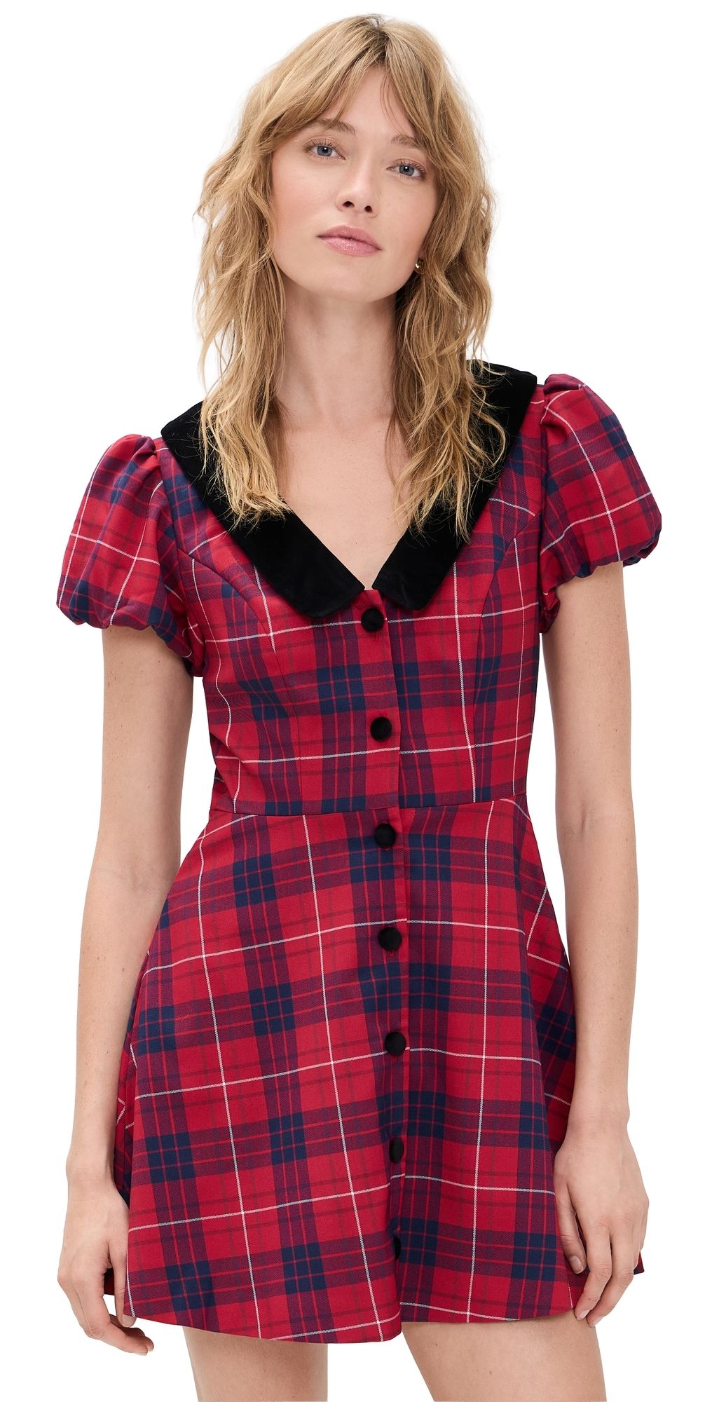 Hill House Home The Samantha Dress Cherry Tartan XS