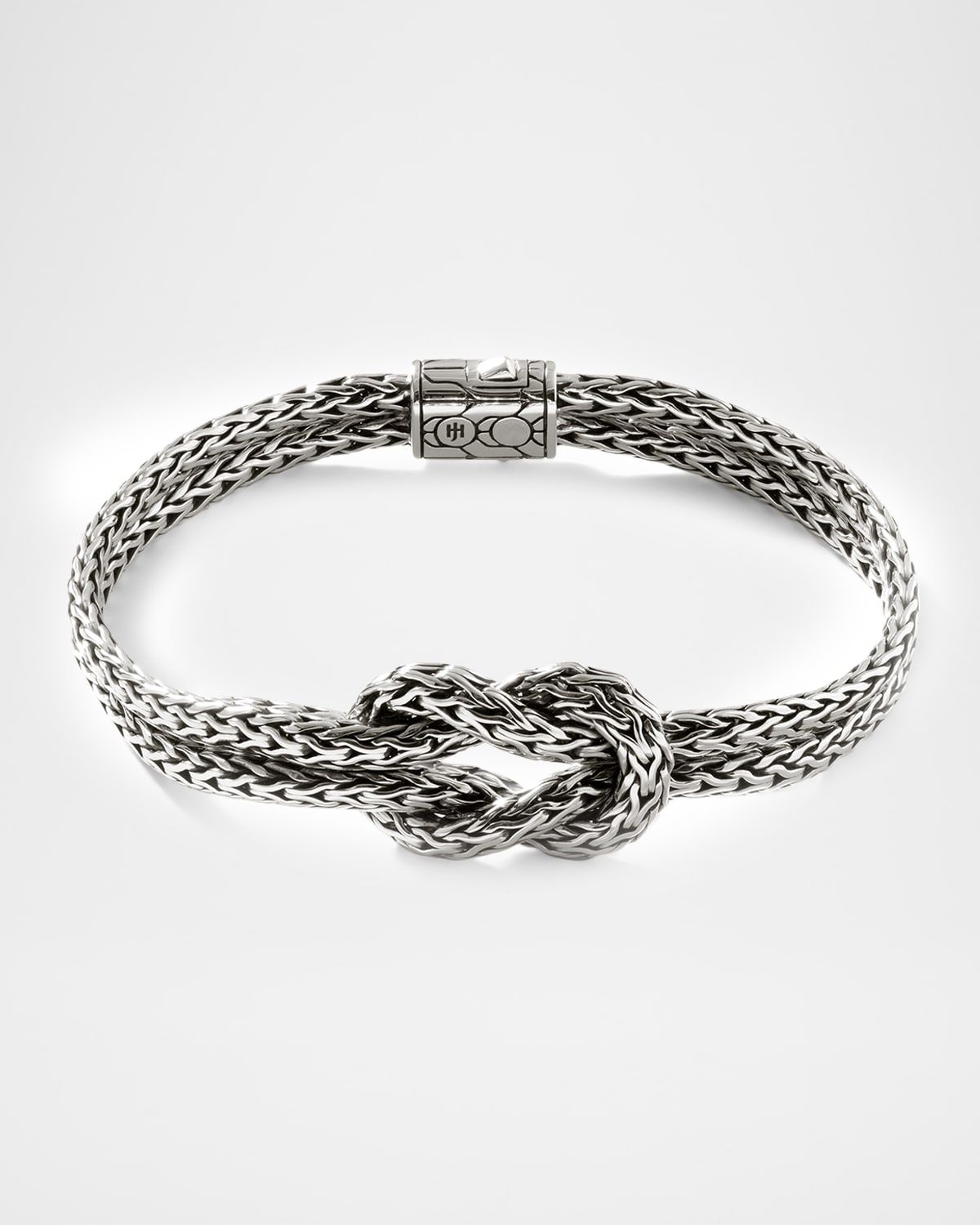 Love Knot Sterling Silver Chain Bracelet, 7mm