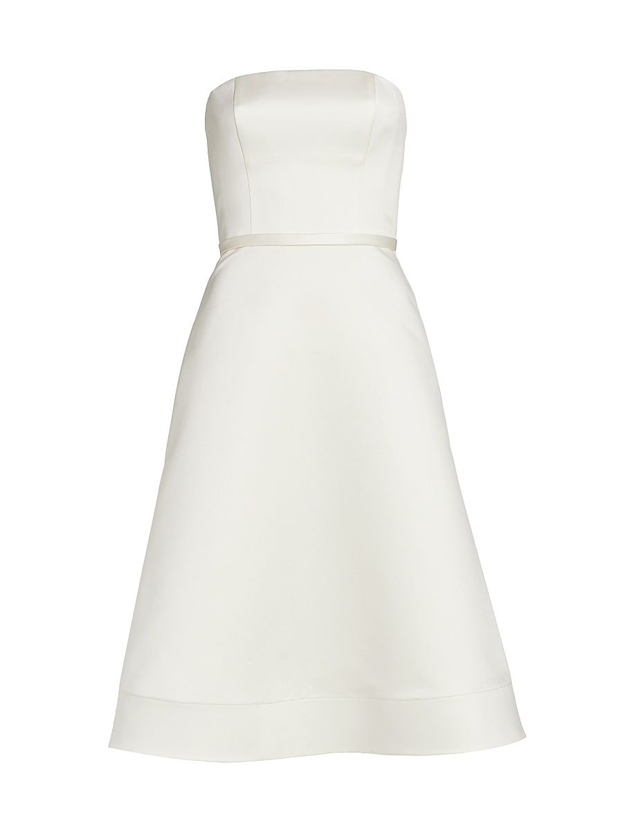 Women's Duchesse Satin Strapless Dress - Ivory - Size 14