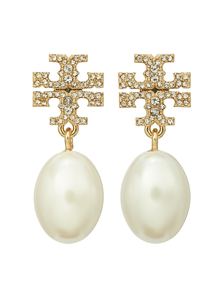 Women's Moondance 18K-Gold-Plated, Cubic Zirconia & Imitation Pearl Drop Earrings - Tory Gold Pearl