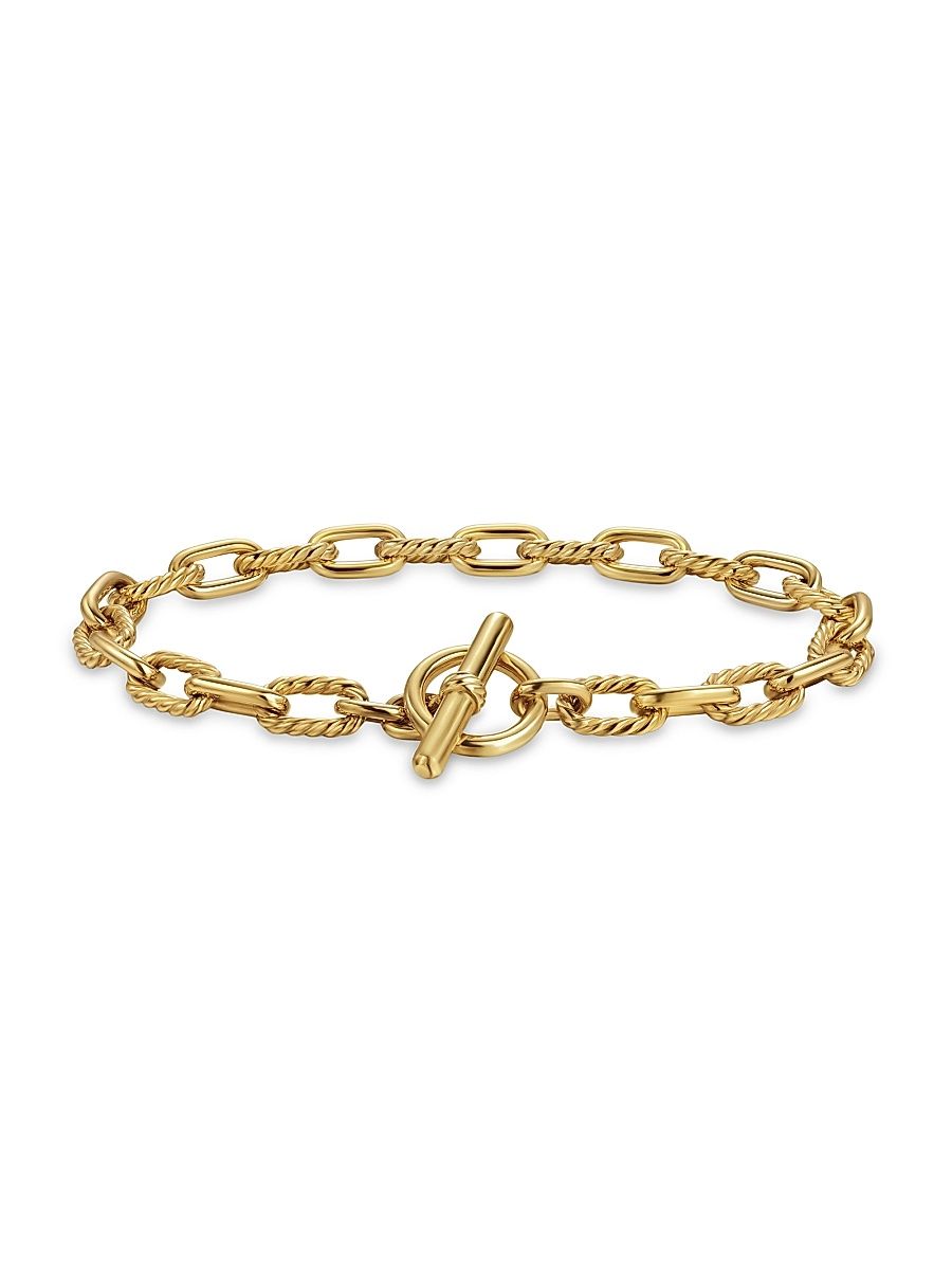 Women's DY Madison Toggle Chain Bracelet in 18K Yellow Gold, 5.5MM - Gold - Size Medium