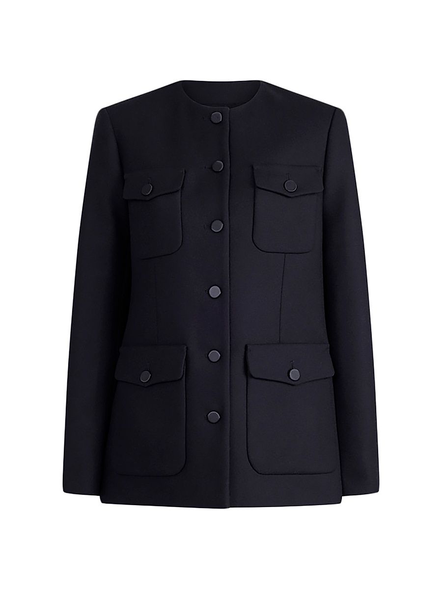 Women's Perry Wool-Blend Jacket - Navy - Size 12