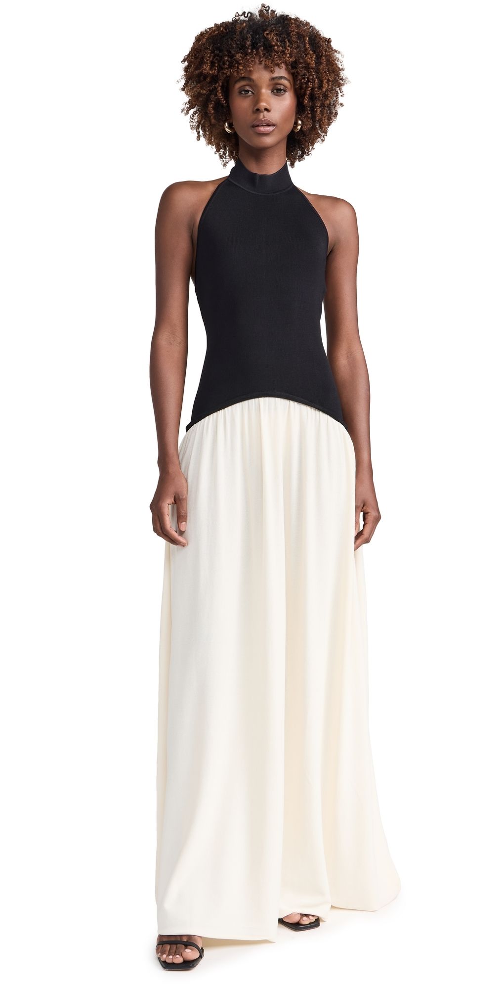 Solid & Striped The Halter Soglio Dress Ecru/Noir L