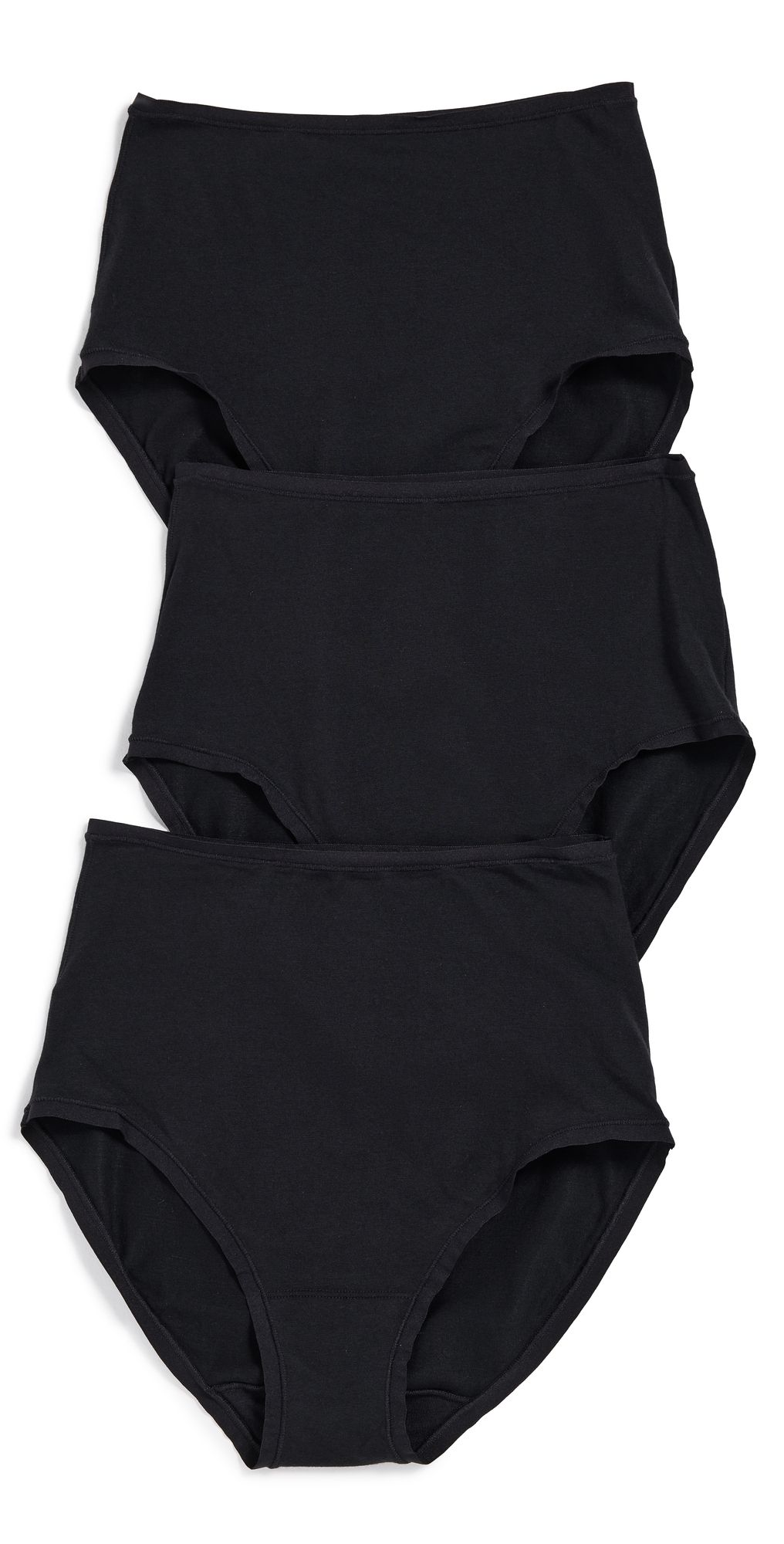 Natori Bliss Bare Cotton High Waist Briefs 3-Pack Black XXL