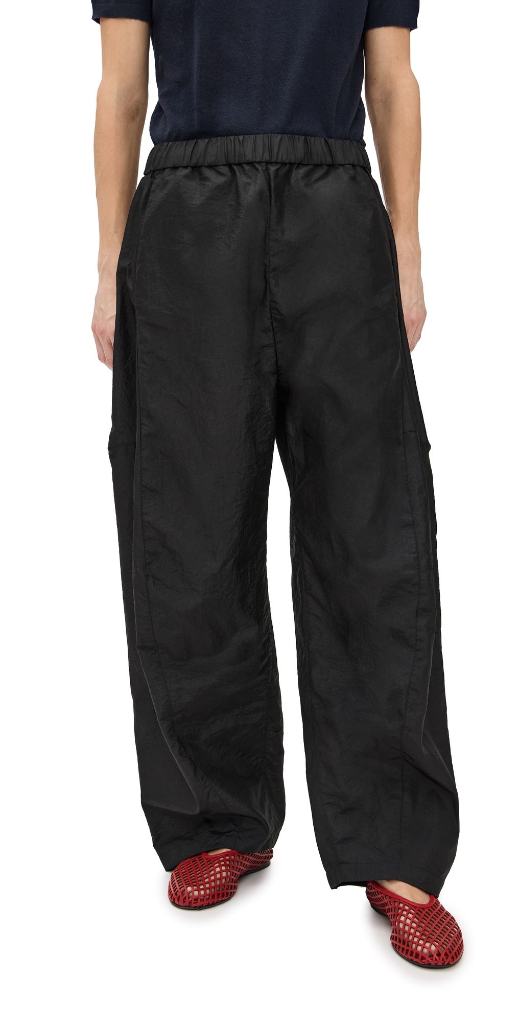 Tibi Petite Crispy Nylon Winslow Pants Black L