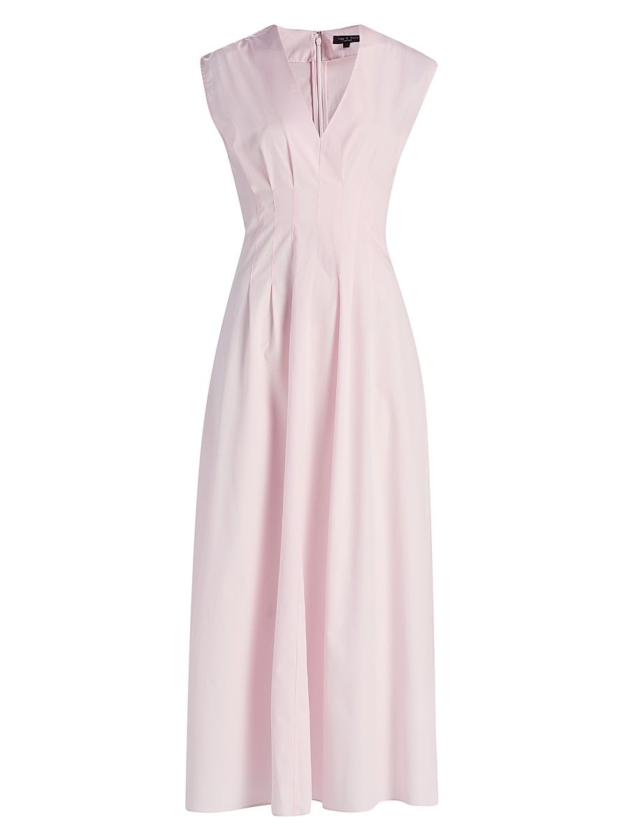 Women's Ines Cotton Poplin A-Line Maxi Dress - Peony - Size 16
