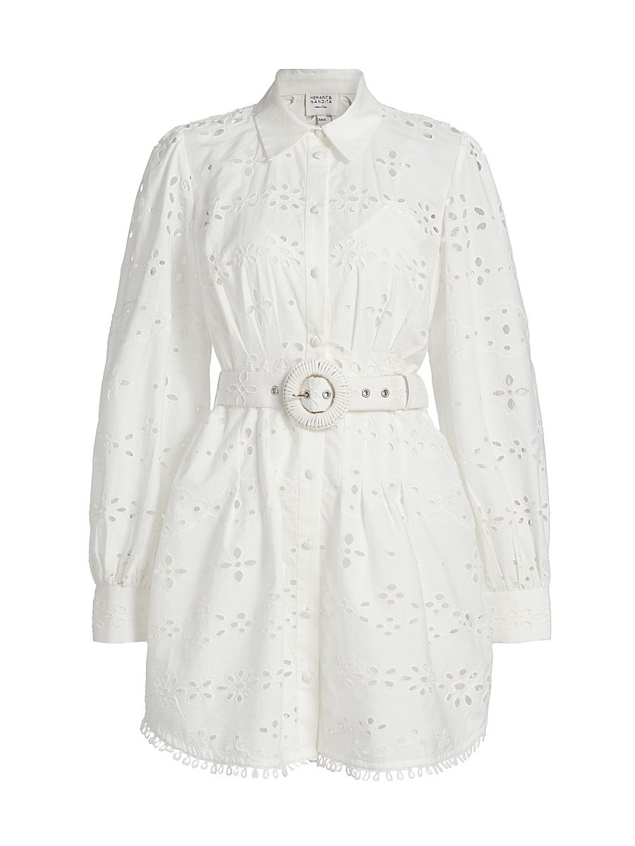 Women's Adya Buckle Shirt Minidress - Off White - Size Large