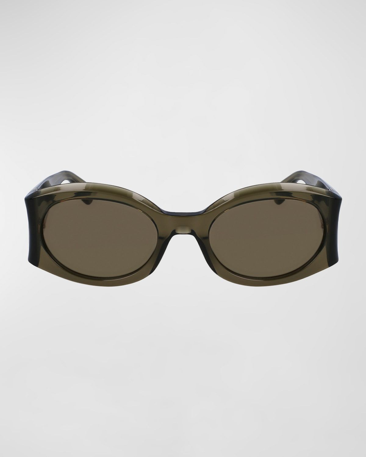 Sculptural Plastic Oval Sunglasses