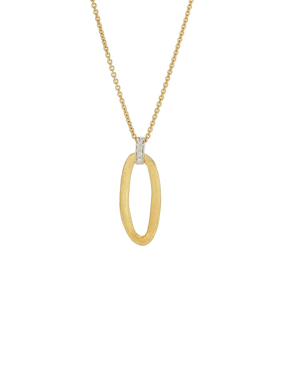 Women's Jaipur Two-Tone 18K Gold & 0.4 TCW Diamond Link Pendant Necklace - Yellow Gold