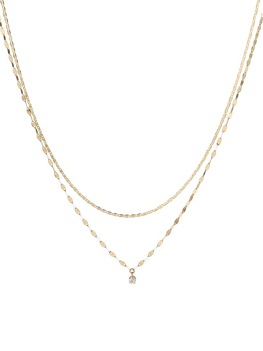 Women's 14K Yellow Gold & 0.11 TCW Diamond Double-Strand Necklace - Yellow Gold