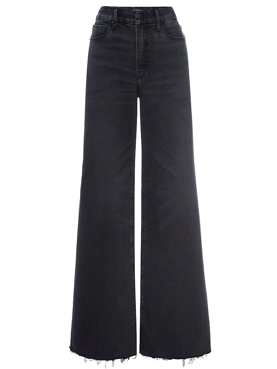 Women's Soft Tech Good Waist Palazzo Jeans - Black - Size 2