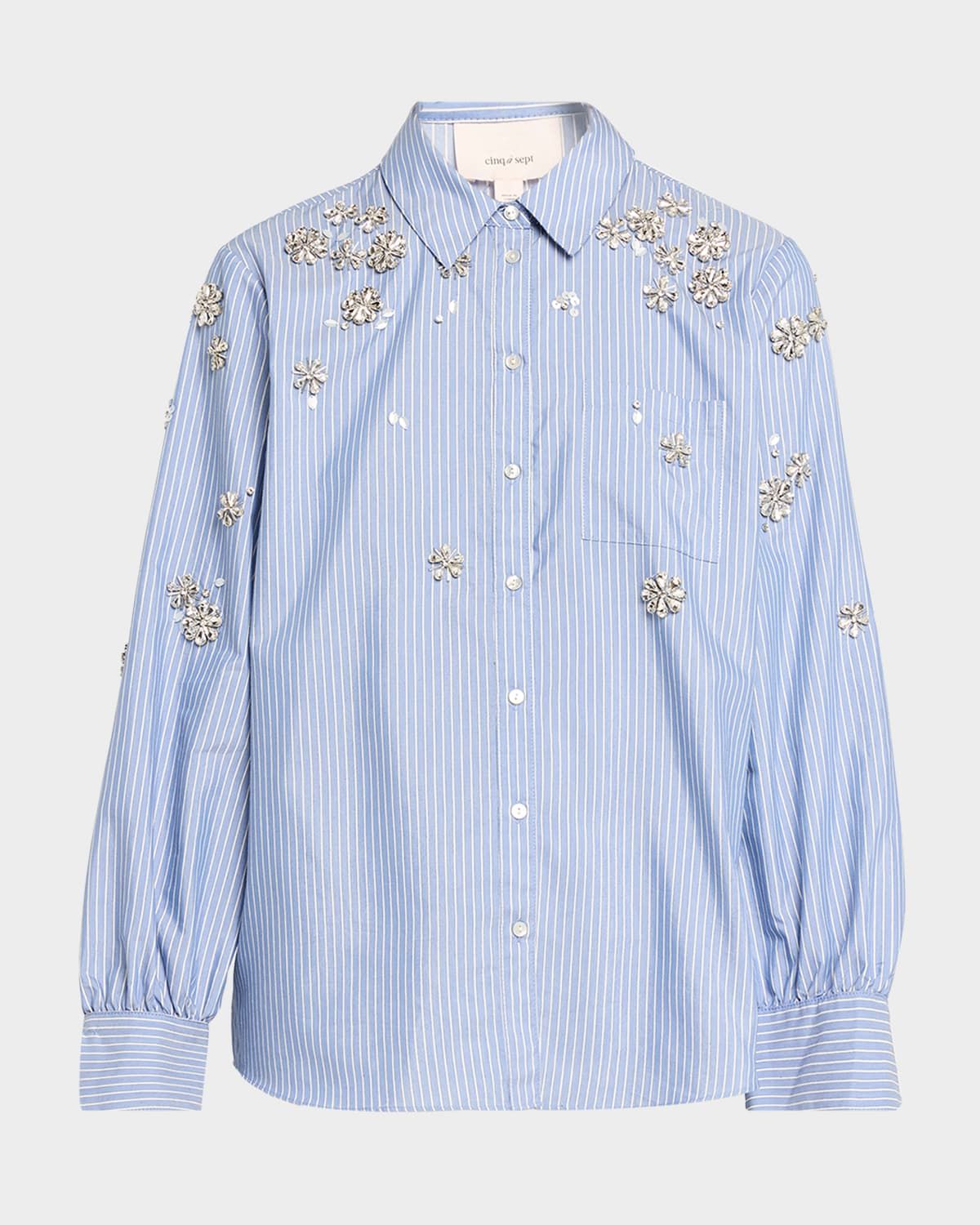 Lola Pinstripe Embellished Shirt