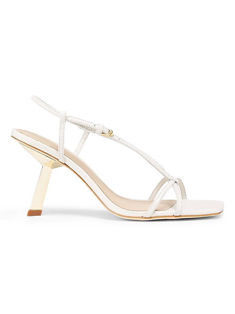 Women's 75MM Leather T-Strap Sandals - Cloud - Size 11