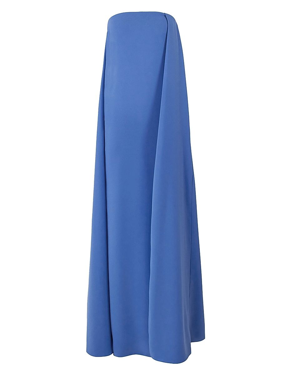 Women's Draped-Front Strapless Column Gown - Bluebell - Size 12
