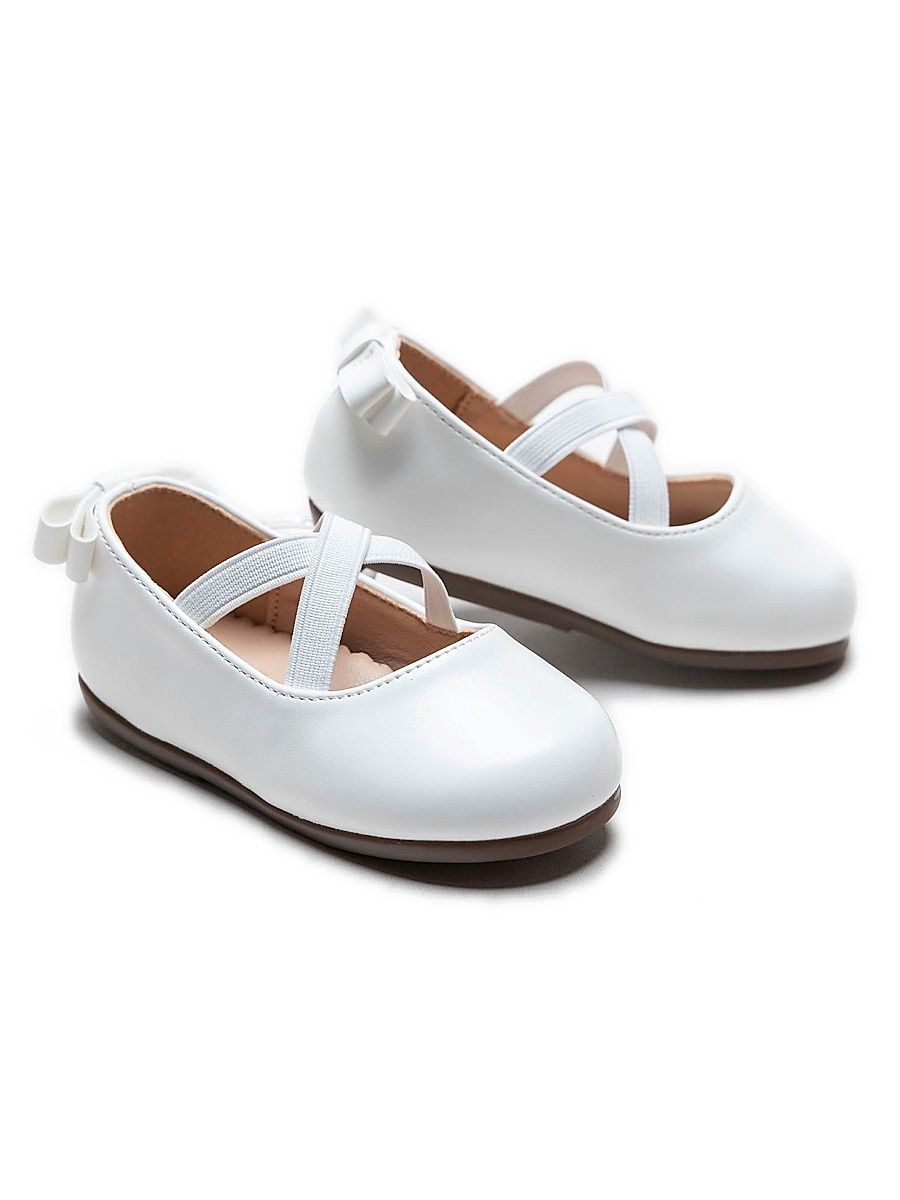 Baby Girl's Charmed Cross Banded Ribbon Flats - White - Size 10 (Toddler)