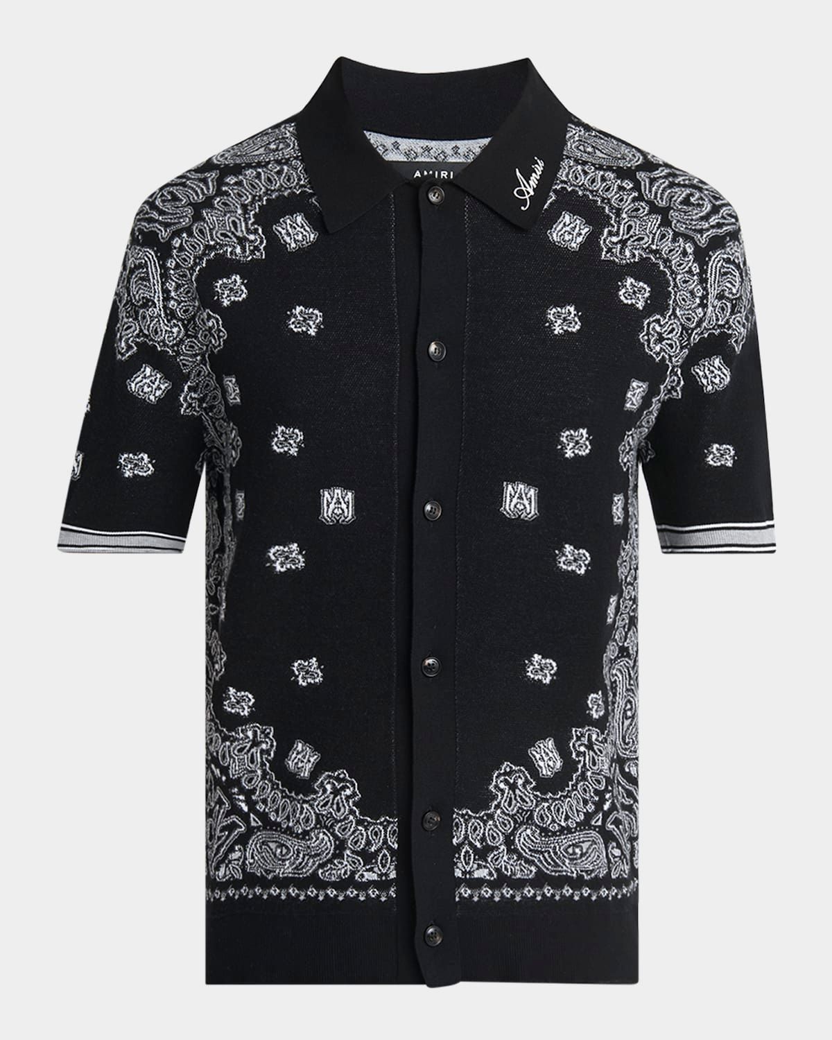 Men & apos;s MA Bandana Knit Short-Sleeve Shirt