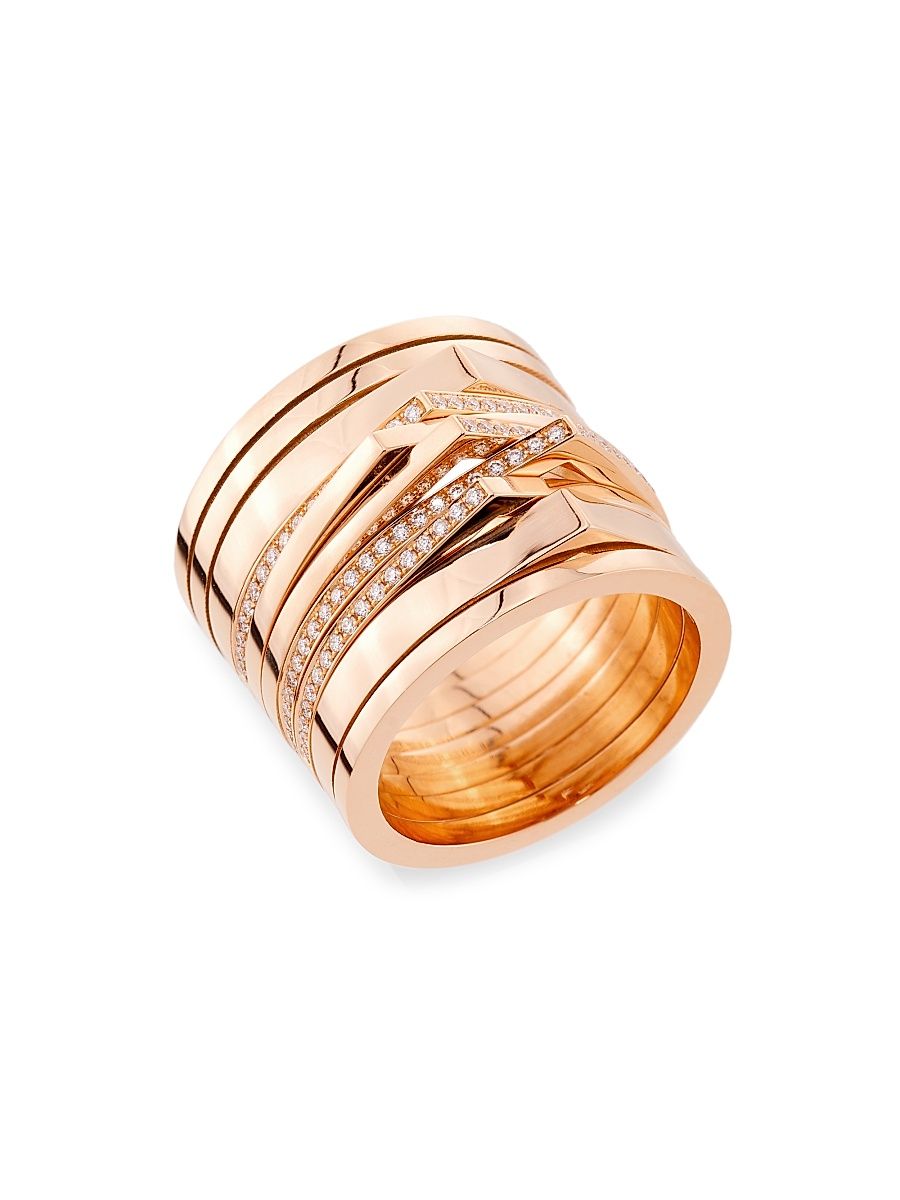 Women's Antifer 10 Years 18K Rose Gold & 0.35 TCW Diamond Ring - Rose Gold - Size 8