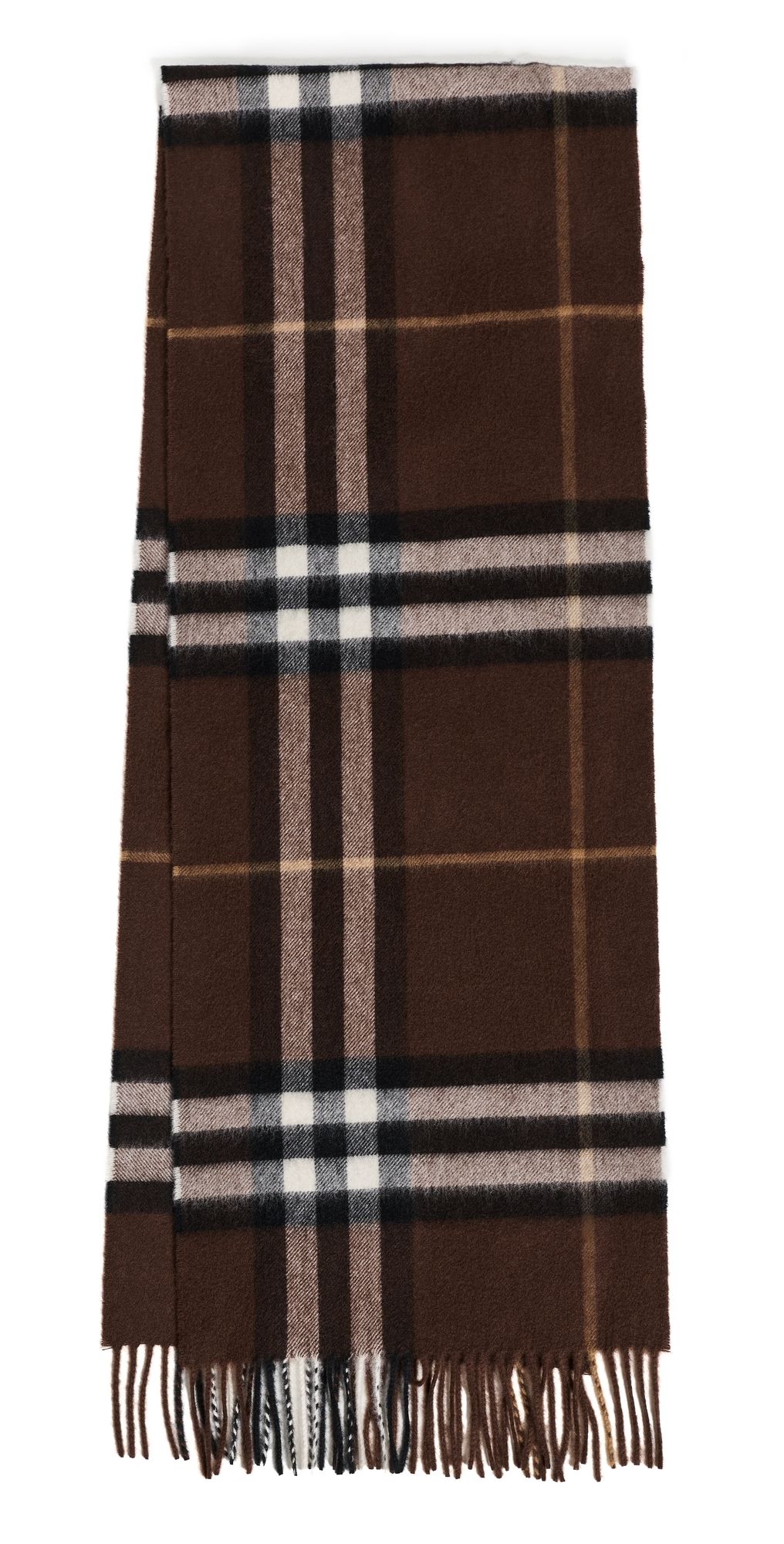 Burberry Giant Check Cashmere Scarf TREACLE BROWN One Size