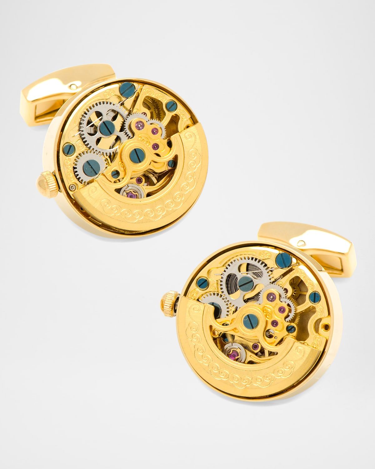 Golden Watch Movement Cuff Links