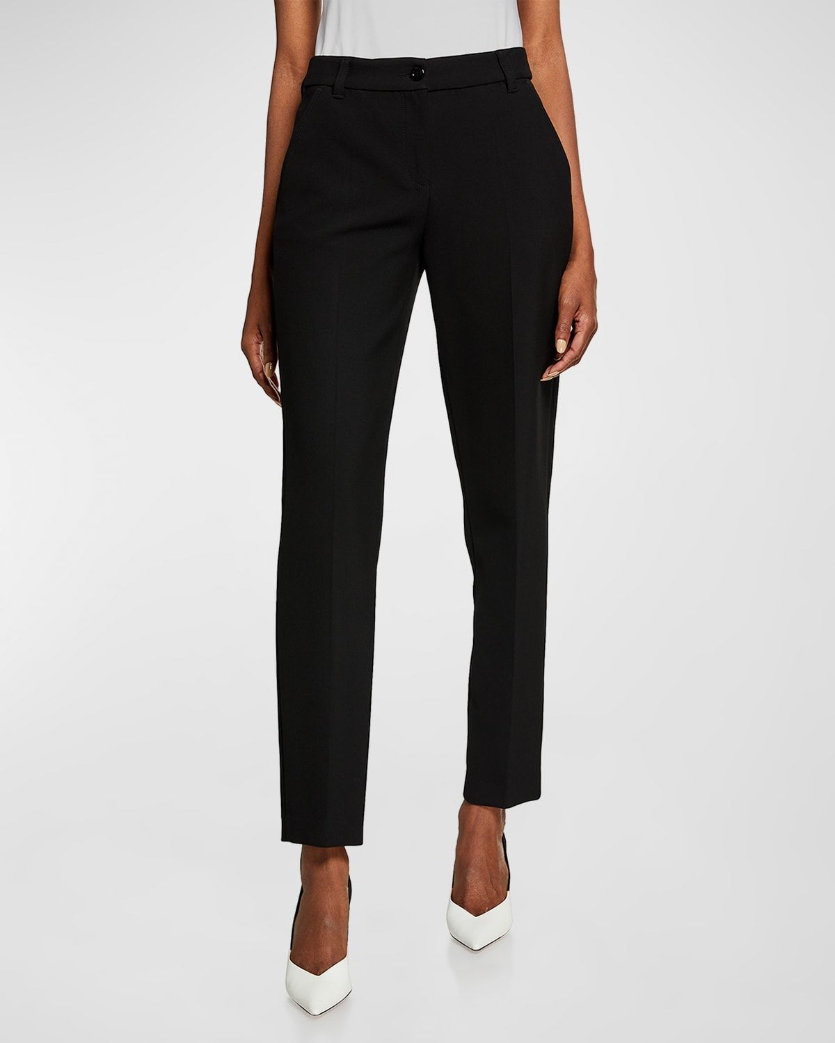 Stretch Cady Full-Length Trousers