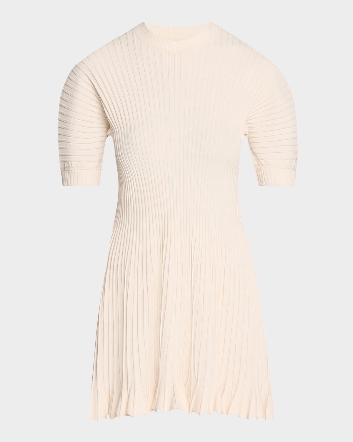 Talie Ribbed Puff-Sleeve Mini Dress