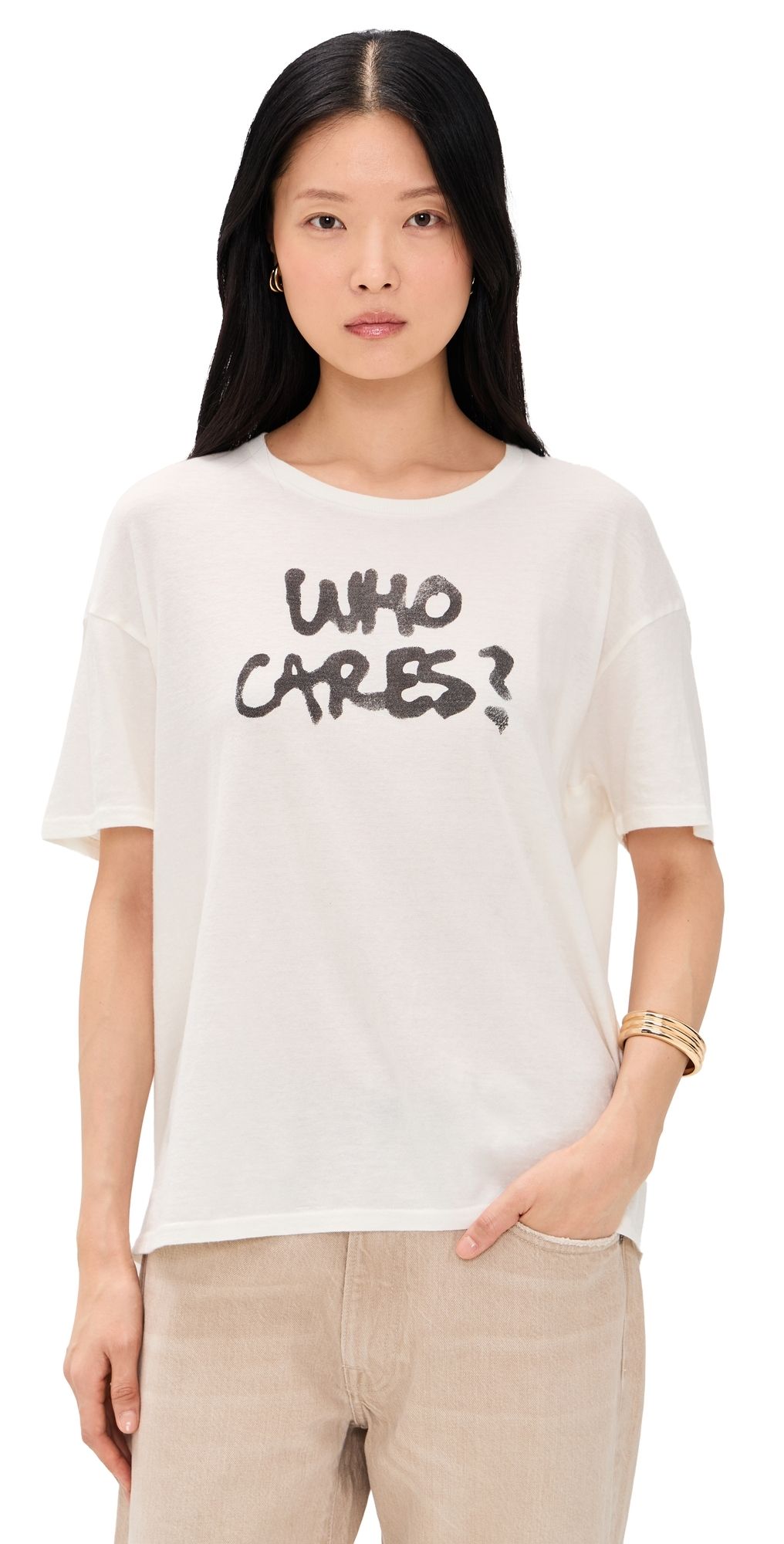 R13 Who Cares Relaxed Tee Off White S