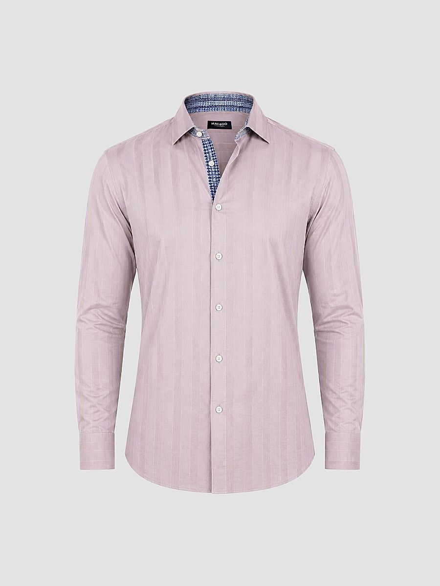 Men's Fibonacci Marthyr Stripe Shirt - Pink - Size XXXXL