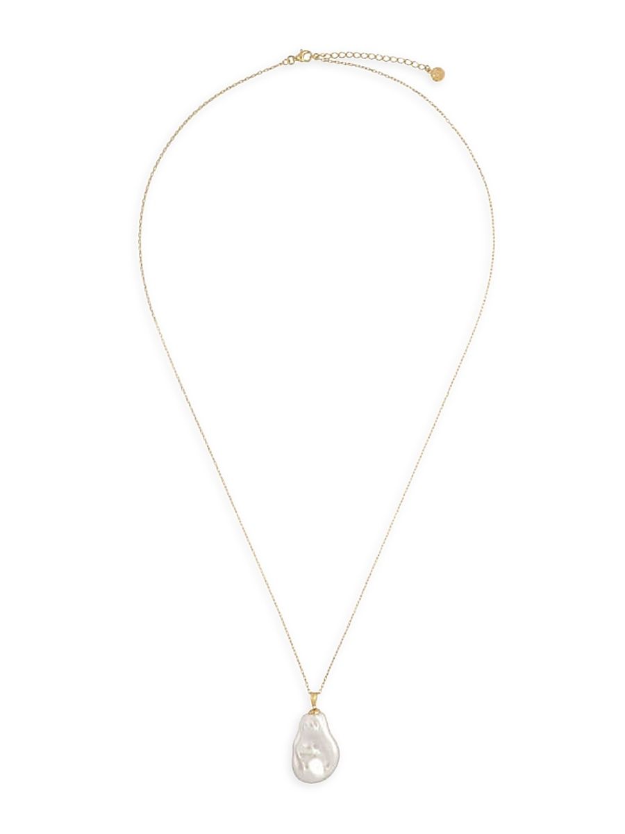 Women's Keila 18K Gold-Plate & Faux Wild Pearl Pendant Necklace - Pearl - Size 27