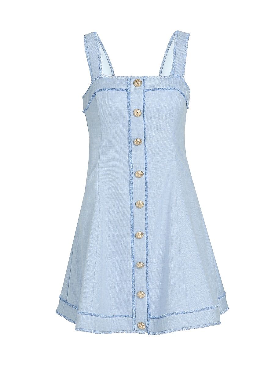 Women's Whitney Chambray Suiting Minidress - Chambray Blue - Size XL