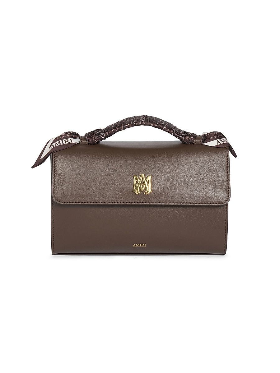 Women's MA Leather Top Handle Bag - Brown