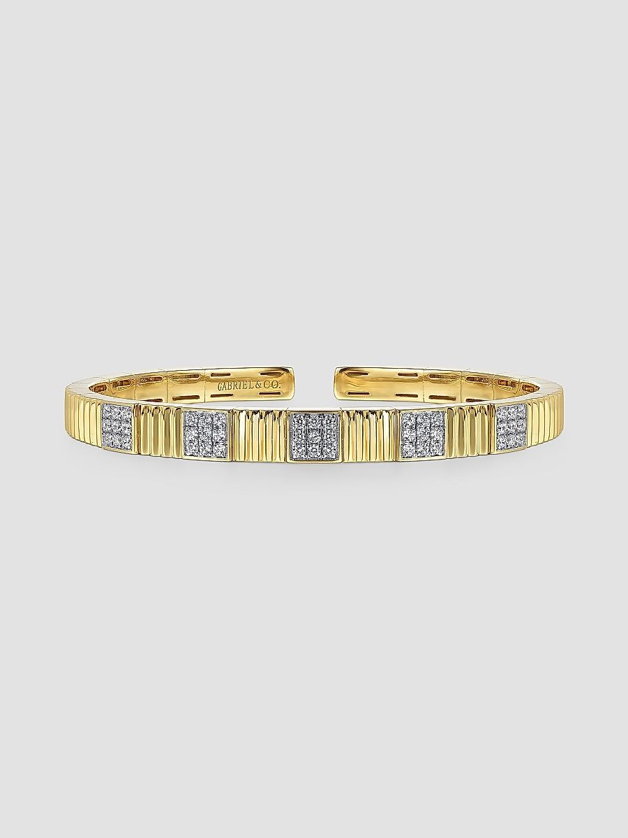 Gabriel & Co Women's Contemporary 14K Yellow Gold & 0.65 TCW Demure Bangle - Yellow Gold