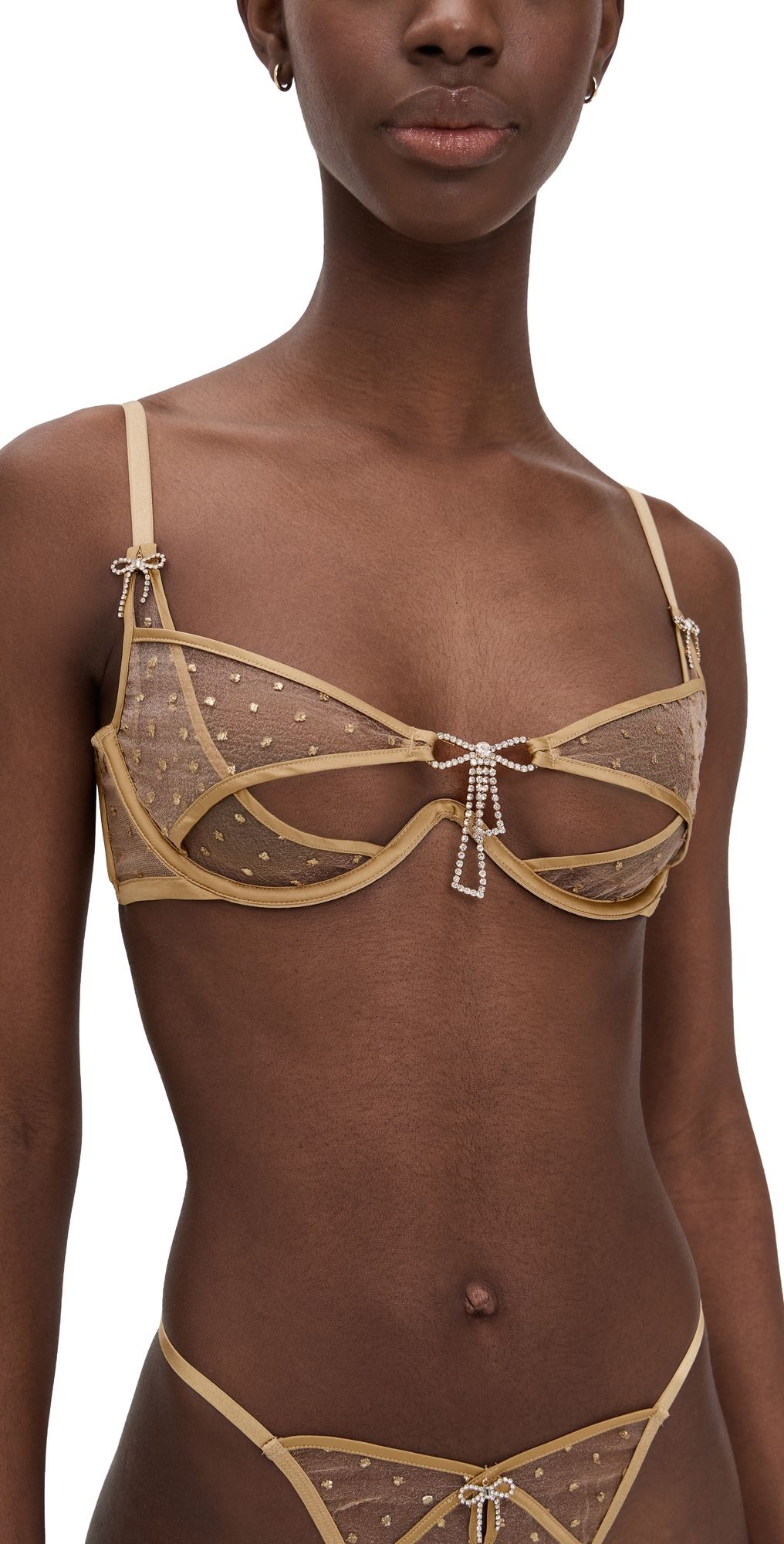 For Love & Lemons Izzy Underwire Bra Gold S